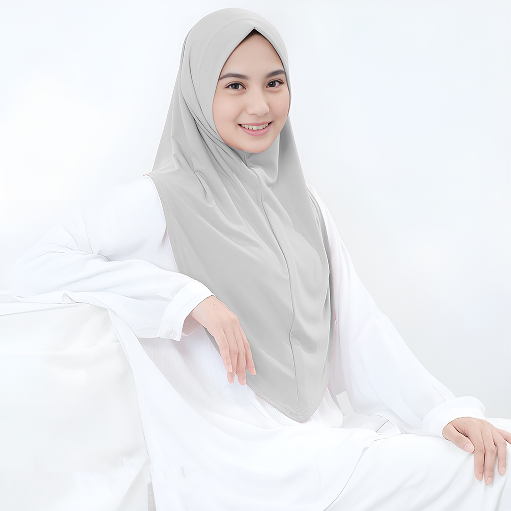 Hijab Bergo Hamidah Non Pet Jersey / Bergo Instan Malay Non Pad Daily Jersey Premium/Kerudung Jumbo Bergo Malay Ukuran L Nonpet Hamidah COD