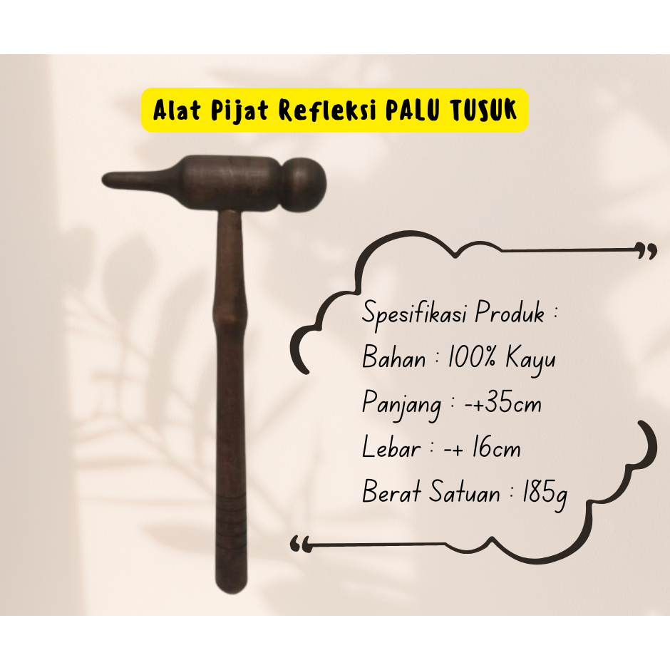 Alat Pijat Terapi Kesehatan PALU TUSUK Refleksi Bahan Kayu ⏮