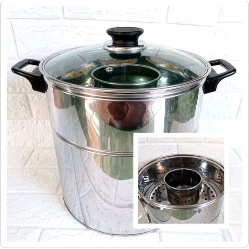 Dandang Bakso mini tutup Kaca uk  22 cm