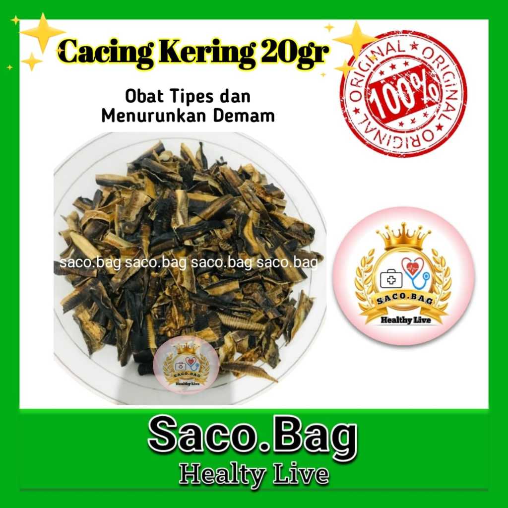 Cacing Kering Asli Obat Tipes 20gr