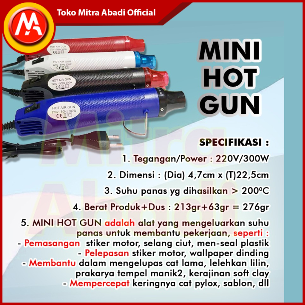 Mini Heat / Hot Air Gun - Alat Pemanas Portable Multifungsi