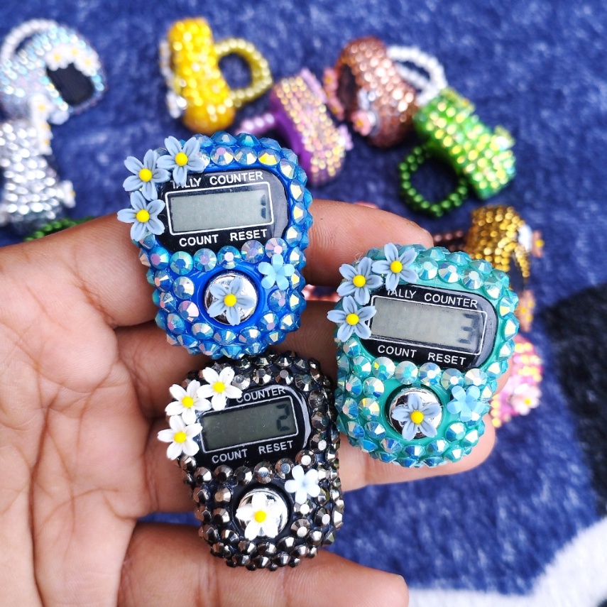 [KODE VTHEB] Tasbih Digital Swarovski Bunga Cincin Mutiara / Tasbih Digital Cantik / Tasbih Digital 