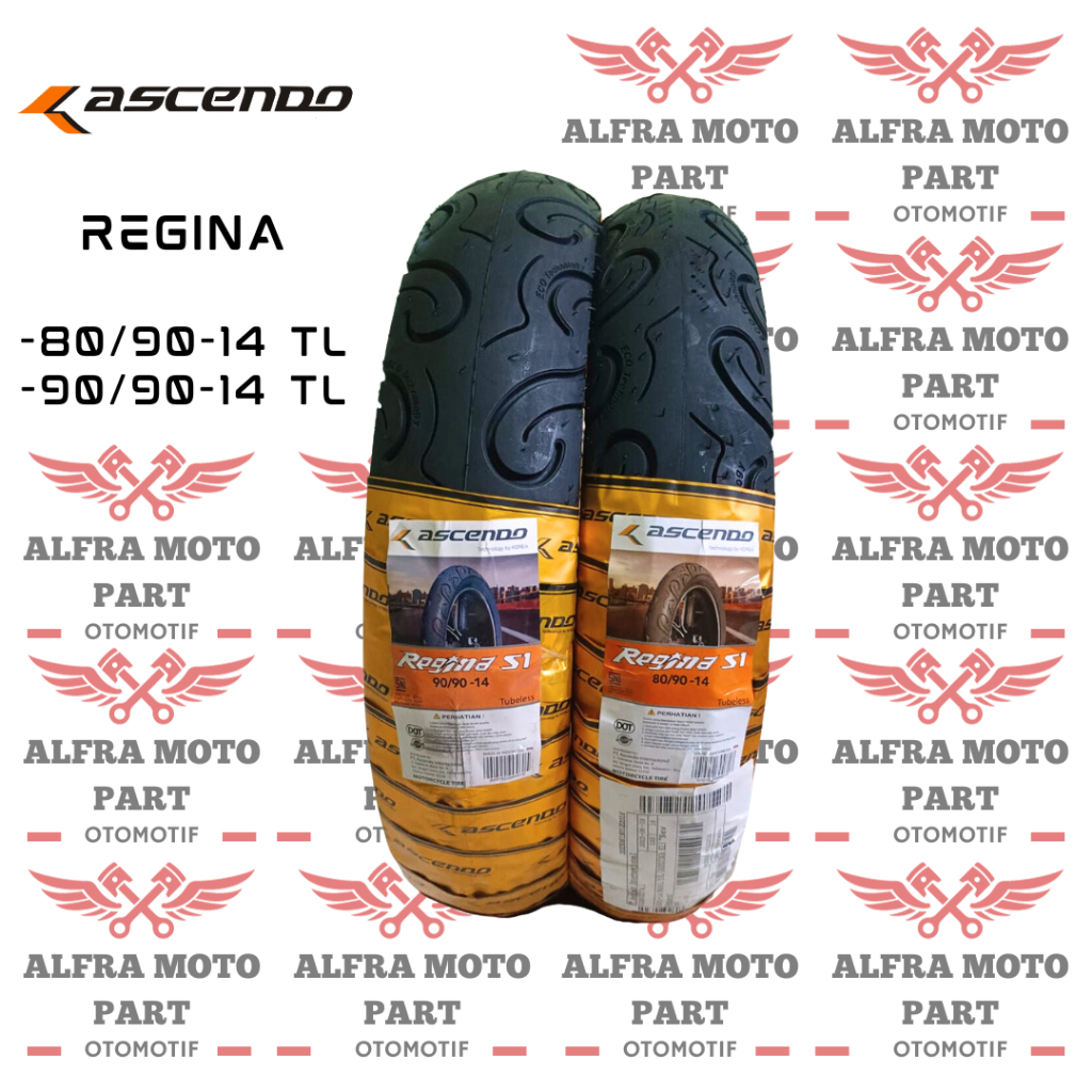 BAN LUAR MATIC RING 14 TUBELESS ASCENDO(SNI) REGINA S1 HARGA SATUAN 80/90-14 & 90/90-14