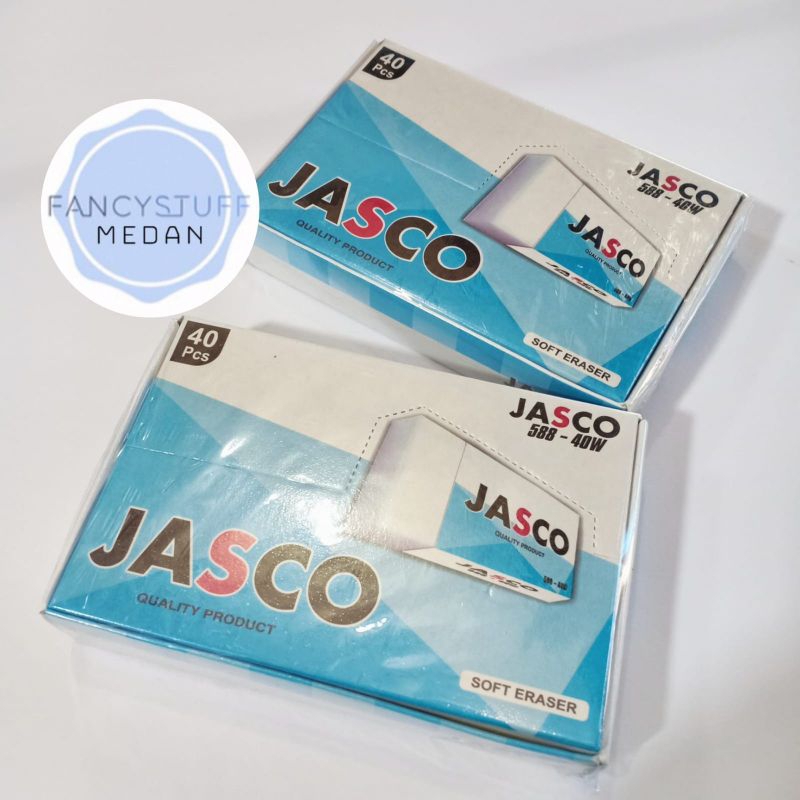 

Fancystuff - penghapus pensil jasco warna putih isi 40pcs/ktk (grosir)