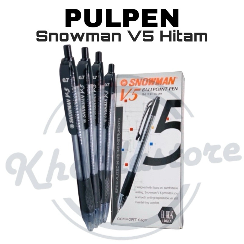

Pulpen Cetek Snowman V5 Hitam isi 12 pcs
