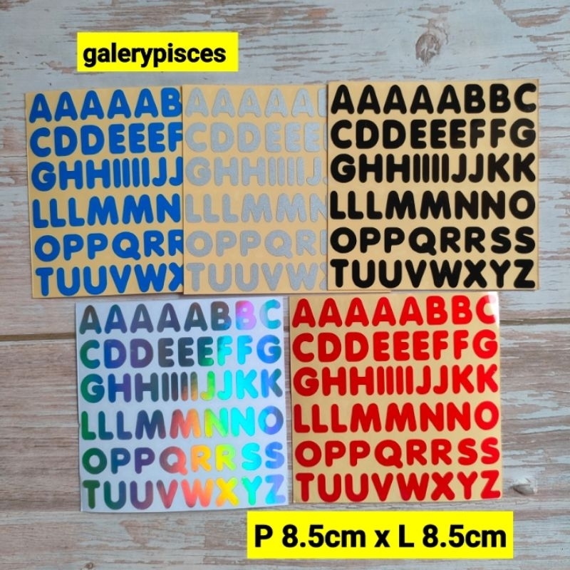 stiker cutting huruf abjad stiker abc
