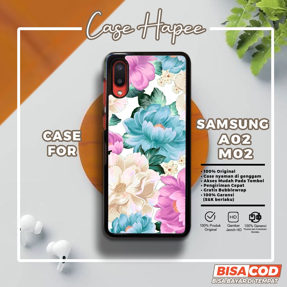 Case Samsung A02 M02 Casing Samsung A02 M02 [FLWR] Casehapee Case Glossy Case Aesthetic Custom Case 