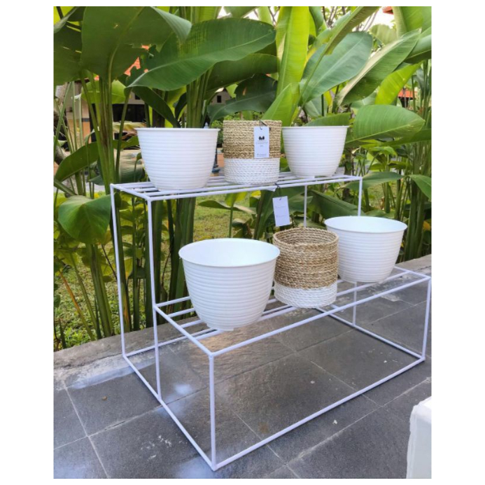 PROMO  Rak Bunga Susun 2 - Rak Besi Susun 2 - Standing Pot Besi