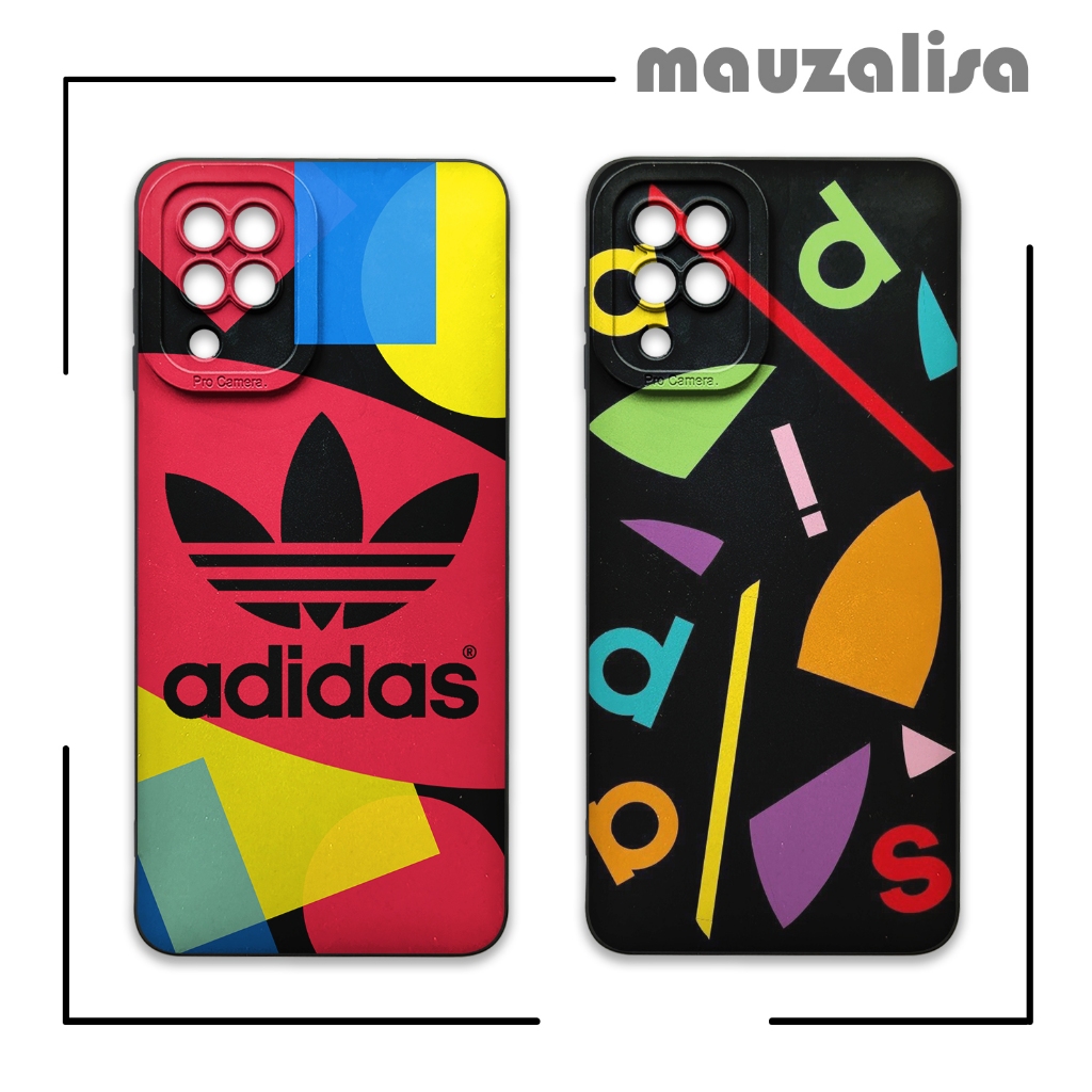 Casing Hp Samsung A12 M12 Motif Adidas - Softcase Silikon Tpu Model Aesthetik - Case Pro Camera