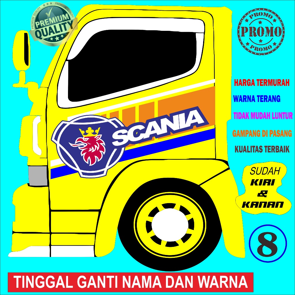 Stiker samping variasi mobil canter