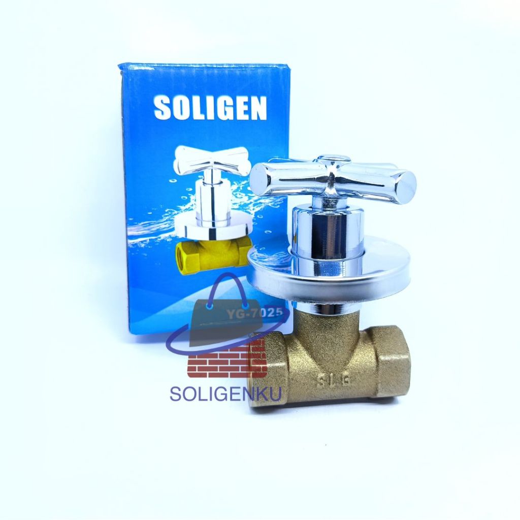 KRAN SHOWER Stop Kran SOLIGEN YG 7025 Keran Tanam Kuningan