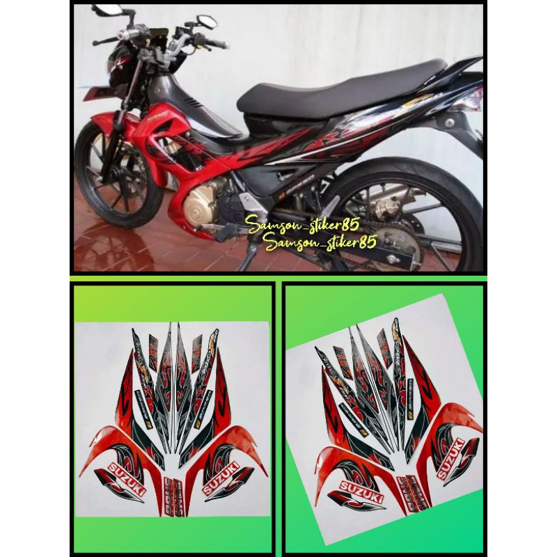 striping suzuki satria F FU barong 2010 merah list body standar
