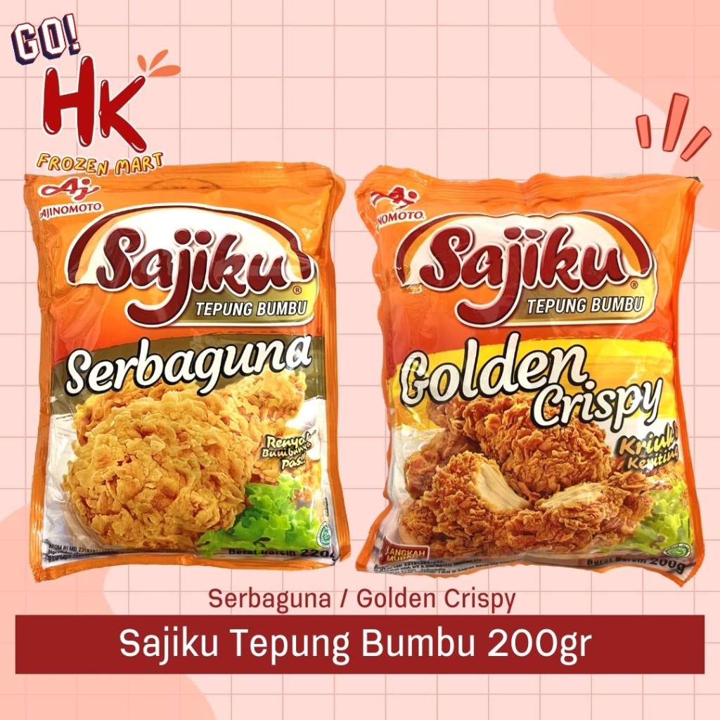 

Sajiku Tepung Bumbu Serbaguna & Golden Crispy 200gr 220gr | praktis ayam goreng kobe HK Frozen Mart