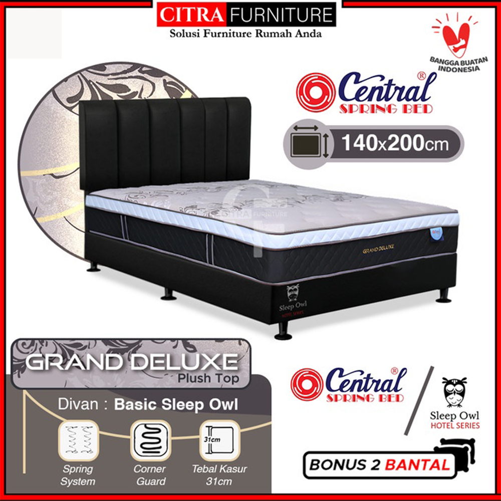 Central Spring Bed ® Springbed Central Grand Deluxe 140 x 200 Full Set - HANYA MATRAS