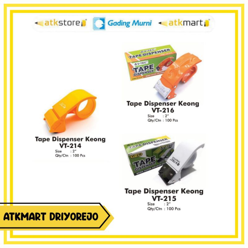 

TAPE DISPENSER LAKBAN V-TEC KEONG TYPE 214/215/216 ALAT PEMOTONG SELOTIP