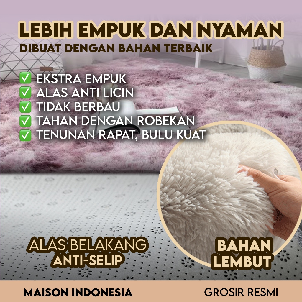 Terbaru Karpet Fluffy Bulu Lantai Carpet Tebal Alas Duduk Ruang Tamu Rumah Kamar Tidur Kasur