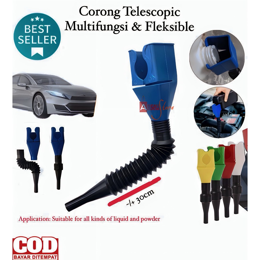 (BISA COD) PROMO Corong Teleskopik Pengisian Corong Minyak Motor Mobil Plastik Portable / Corong Jer