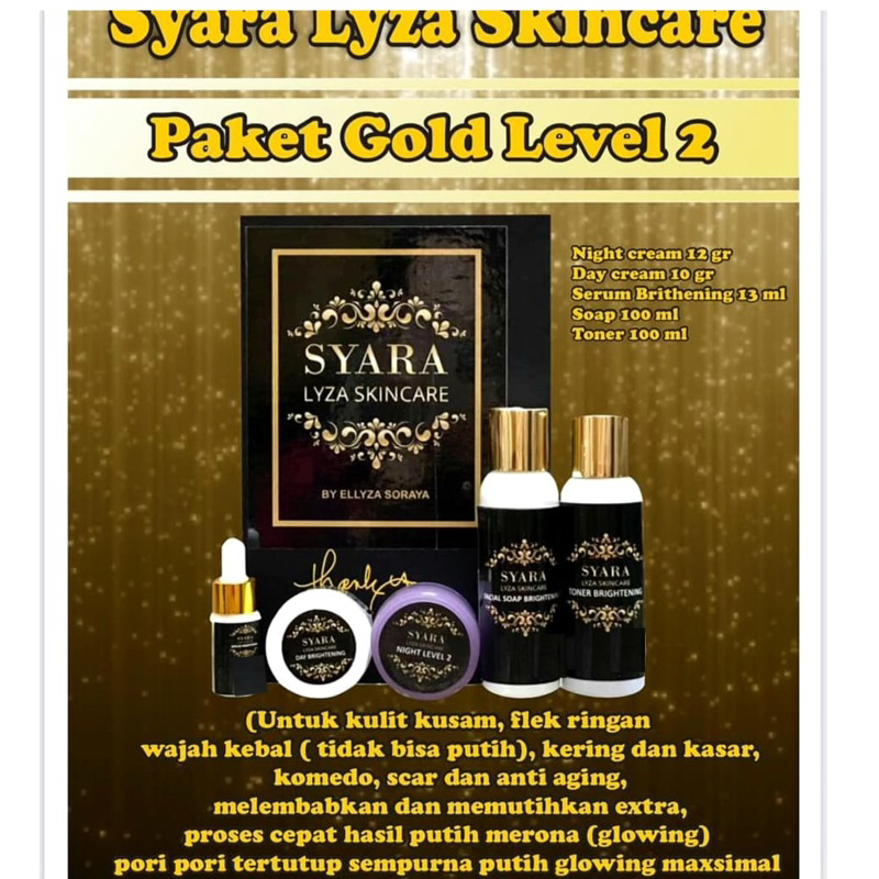 PAKET GOLD LEVEL2 syara lyza skincare
