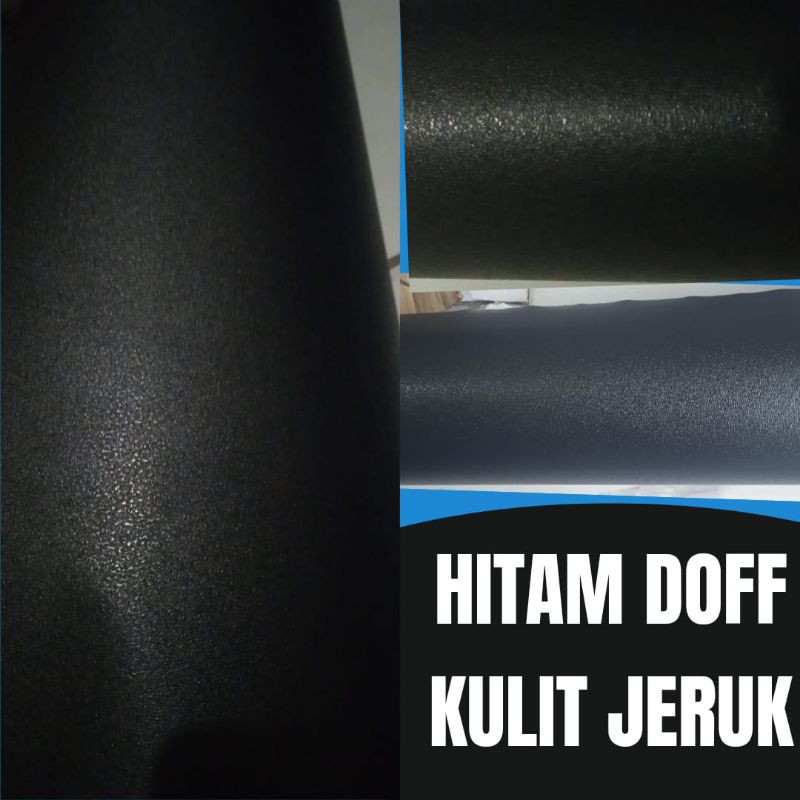 SKOTLET STIKER MOTOR WARNA HITAM DOFF KULIT JERUK.