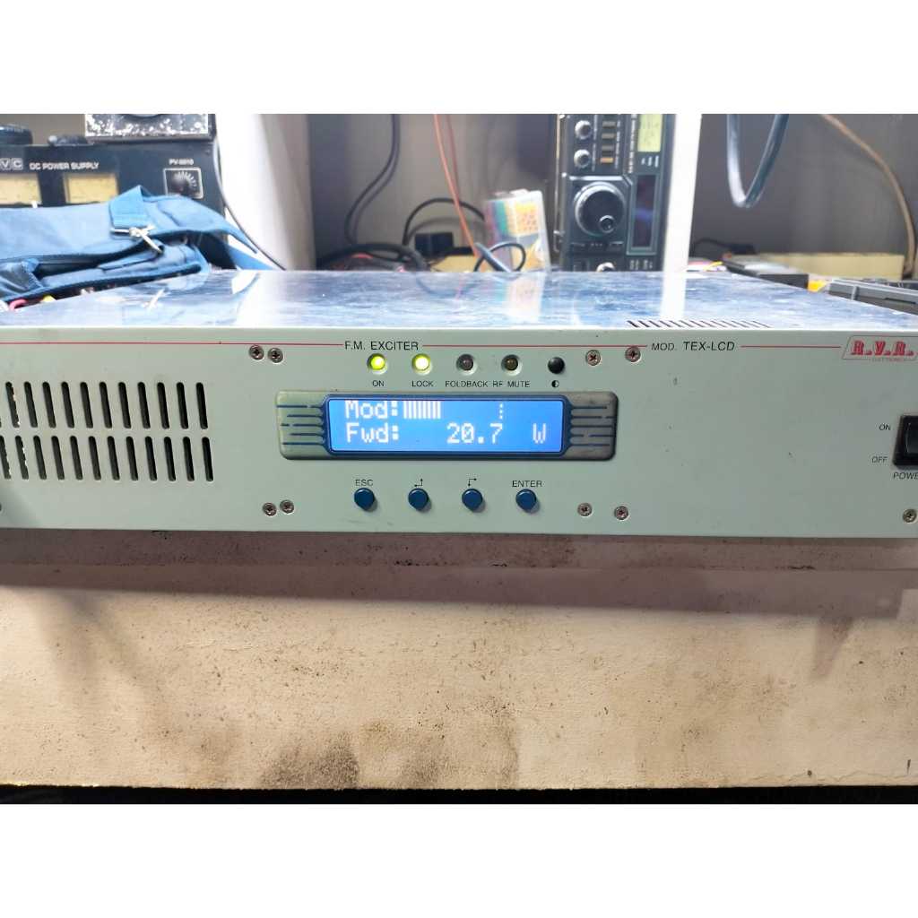 FM Exciter RVR TEX LCD 30 Watt buatan italy