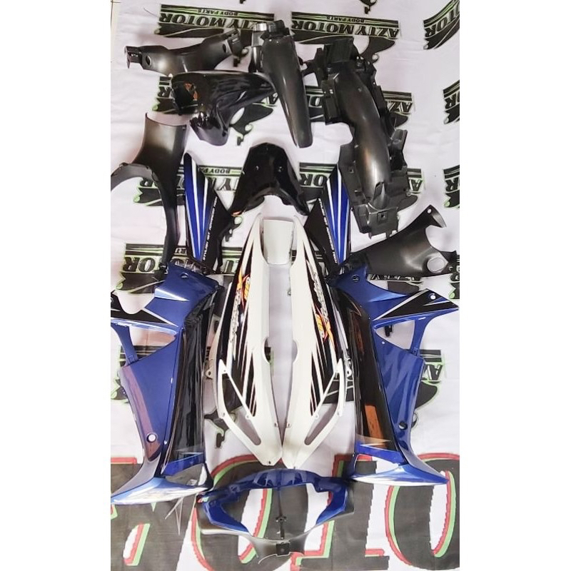 Cover body fullset halus kasar supra x 125 lama warna hitam biru putih supra x 125D tahun 2005 2006 