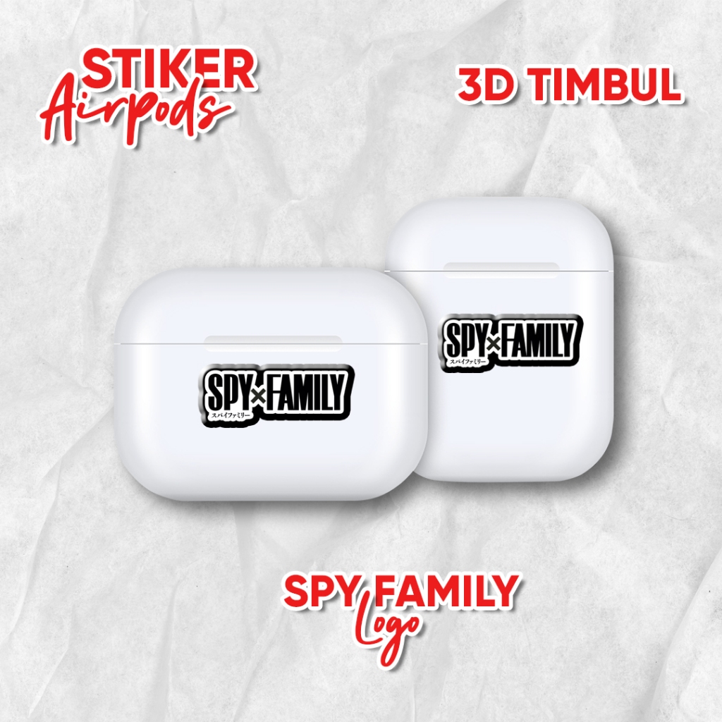 

Stiker Airpods Emblem 3D Timbul Spy Family Logo / Stiker Anime Resin