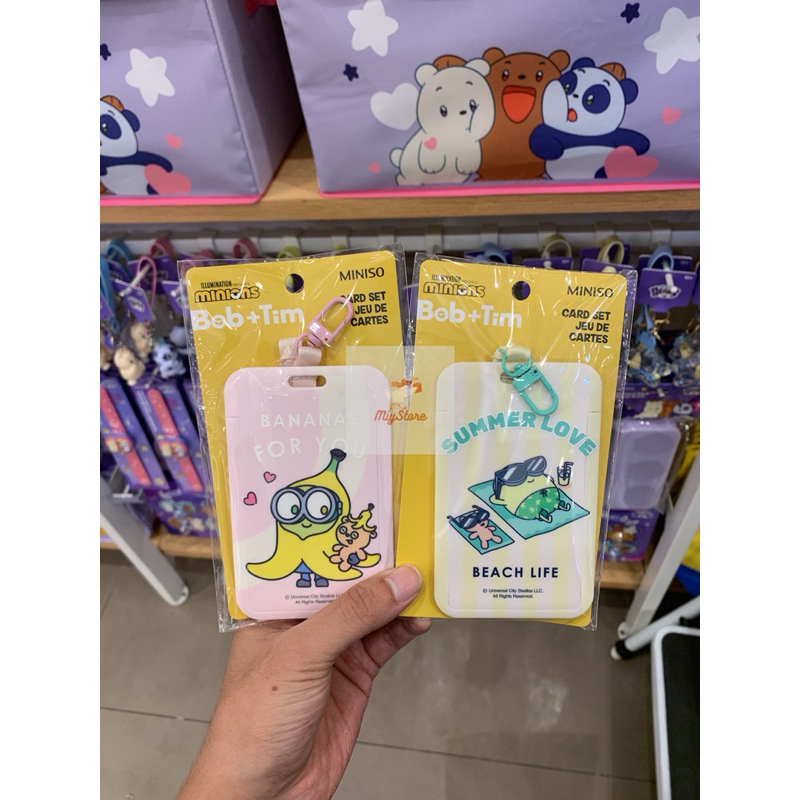 

MINISO Lanyard Name Tag Tali Gantungan ID Card Holder Seri Minions / Minions Collection Card Holder with Lanyard