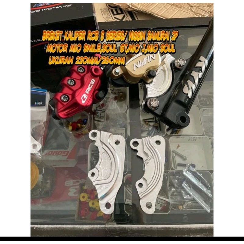 Breket kaliper Nissin samurai 2 piston Mio smile Mio soul