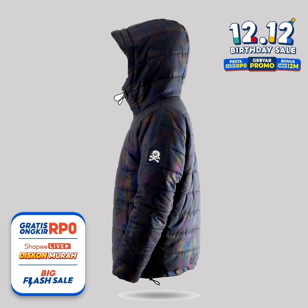 Bdgboys Jacket Puffer Black Hologram