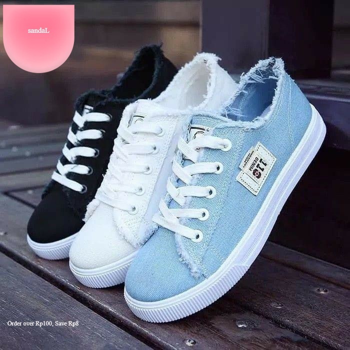 Sepatu Cewek Sneakers Kekinian Sepatu Wanita Terbaru 2022 Kekinian Sepatu Sneaker Wanita Hitam Putih