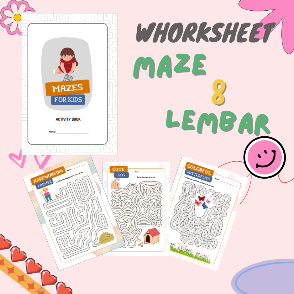 

worksheet maze anak lembar kerja paud