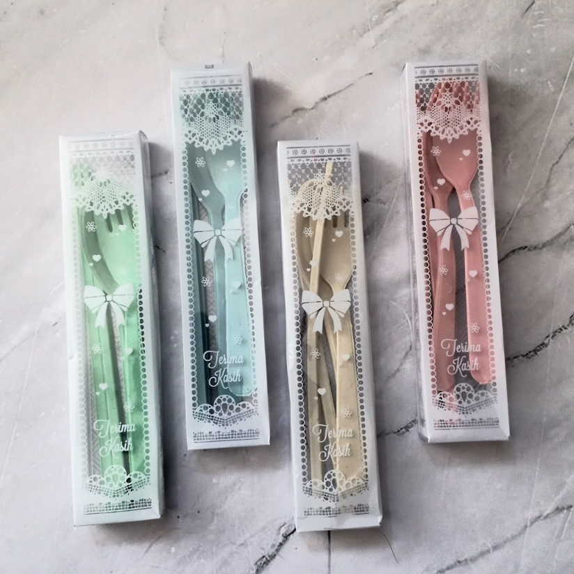 50 PCS SOUVENIR SENDOK GARPU SUMPIT KEMAS MIKA Suvenir Sovenir Pernikahan