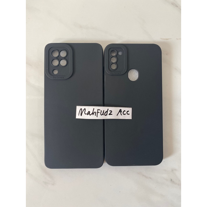 SOFTCASE FULL BLACK SAMSUNG A11/M11/A12/M12 CASE MACARON PRO CAMERA HITAM POLOS