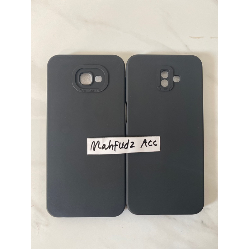 SOFTCASE FULL BLACK SAMSUNG J4 PLUS/SAM J6 PLUS CASE MACARON PRO CAMERA HITAM POLOS