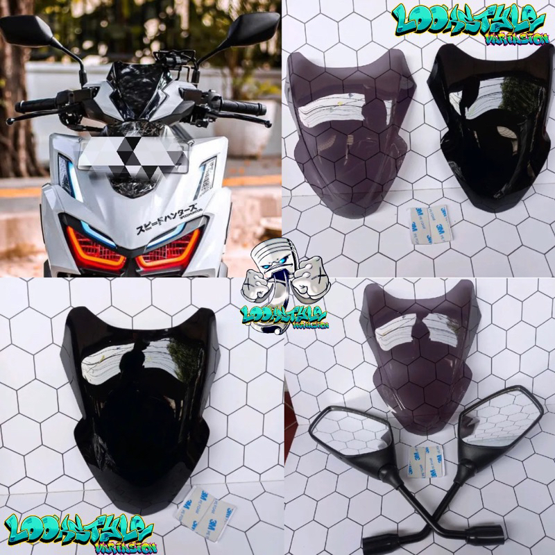 VISOR HONDA NEW VARIO 160 2022 MODEL TERBARU PLUS SPION PCX WINDSHIELD HONDA NEW VARIO 160 2022 MODE