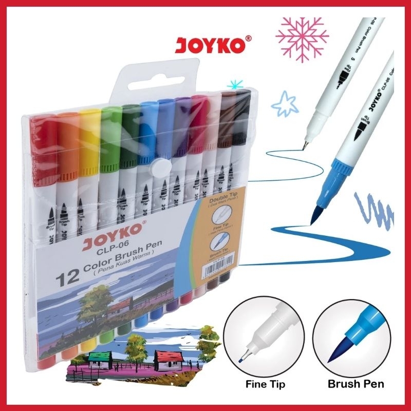 

COLOR BRUSH PEN / PENA KUAS WARNA JOYKO CLP 06 ( 1 PAK 12 WARNA )