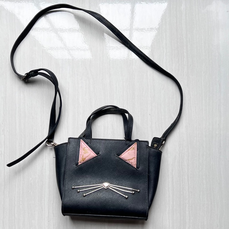 Preloved Kate Spade mini hayden cat black second original / authentic