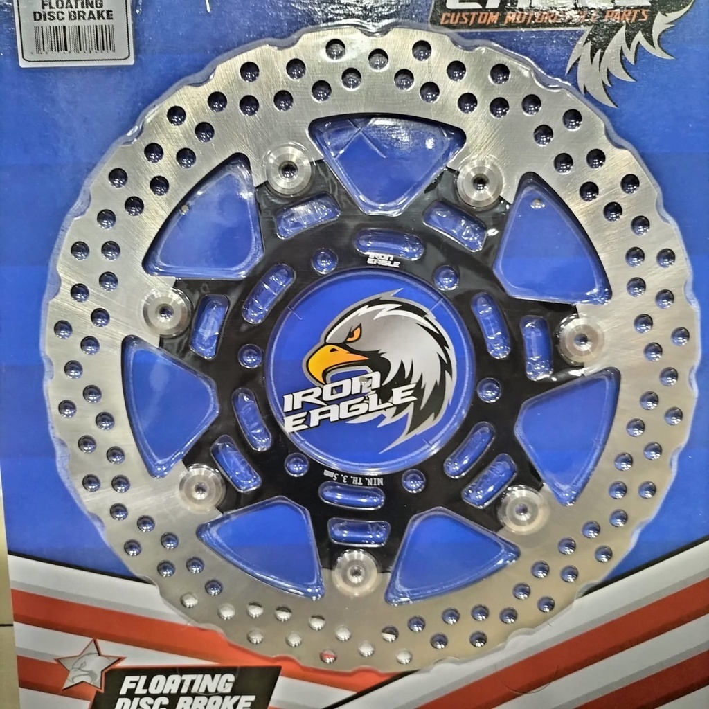 PIRINGAN DEPAN KLX WARNA HITAM DTRACKER FLOATING DISK BRAKE KLX IRON EAGLE CAKRAM IMPORT 300 MM