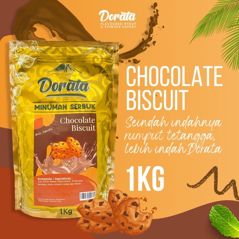 

Dorata Powder Drink Chocolate Biscuit 1 Kg - Bubuk Minuman Rasa Coklat Biskuit