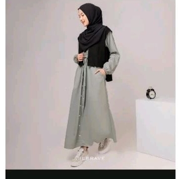 JILBRAVE Mahila Basic Dress 2.0 | Dress Minimalist | Long Basic Dress | Casual Daily Dress