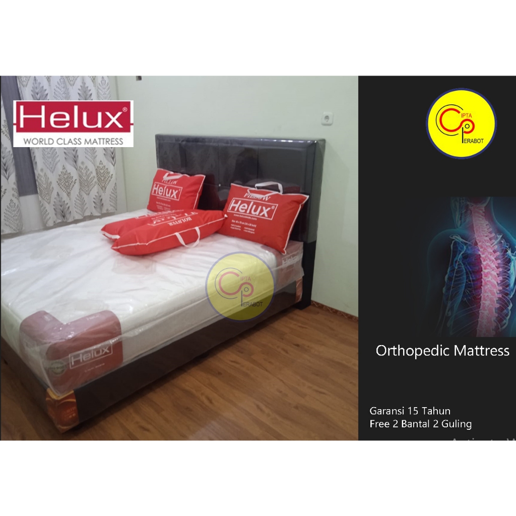 Fullset Premium Tempat Tidur Latex Springbed Orthopedic Helux Dianthe Feel Keras