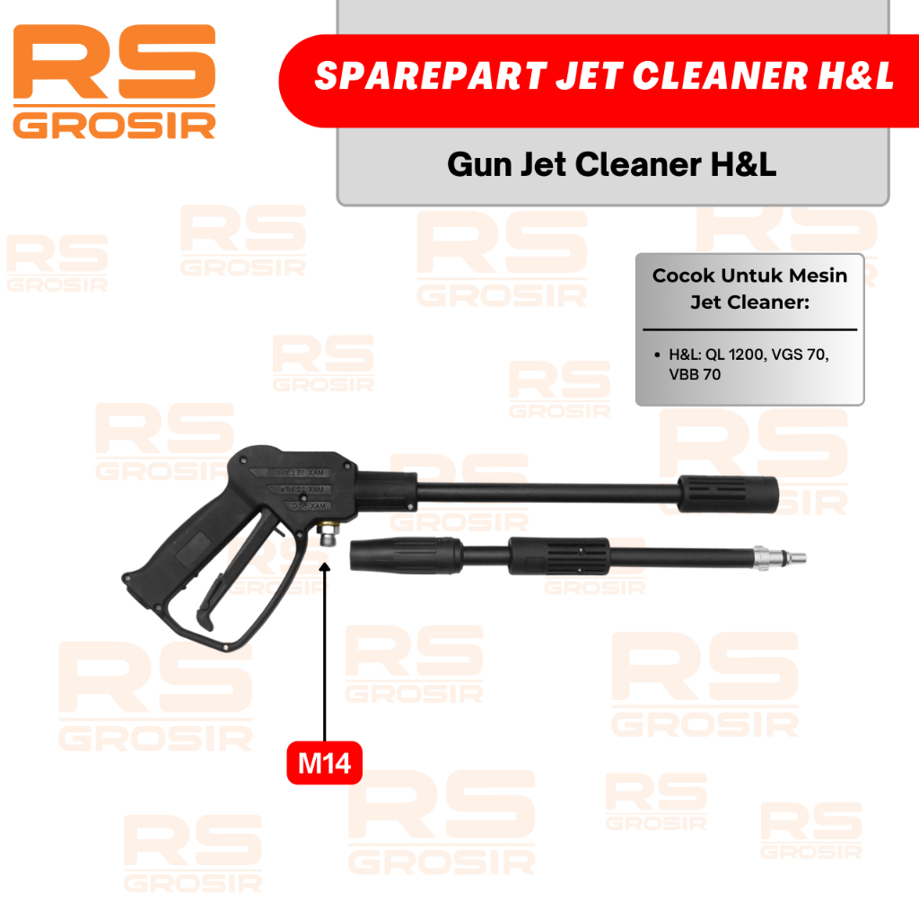 H&L Gun Jet Cleaner VGS 70 / VBB 70 Set Gun Stick Mesin Steam