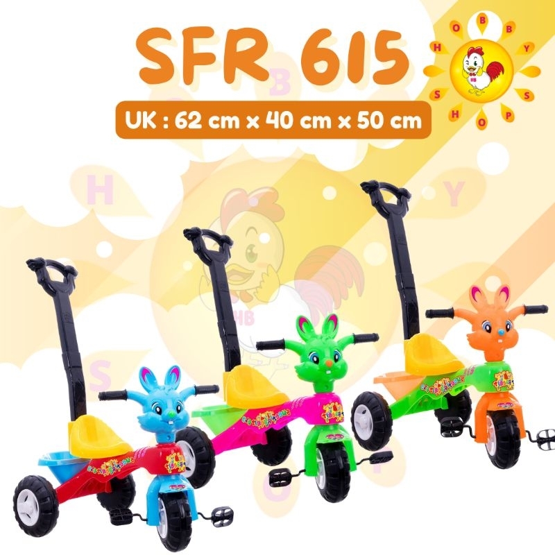 shp sfr 615 sepeda anak kelinci musik dorongan panjang - sepeda anak goes shp toys sfr
