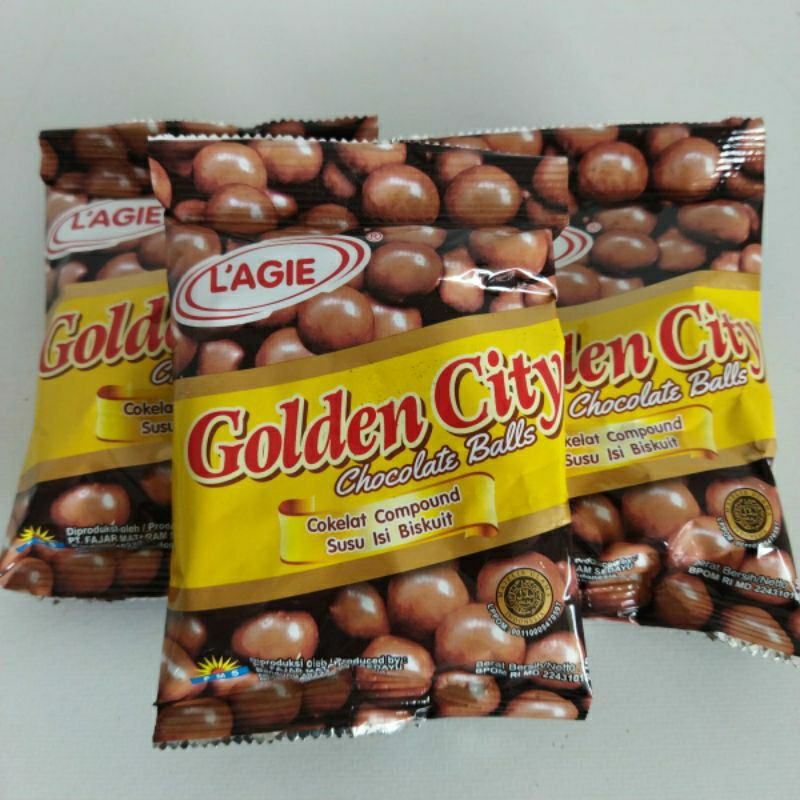 

bola coklat isi biskuit Golden City