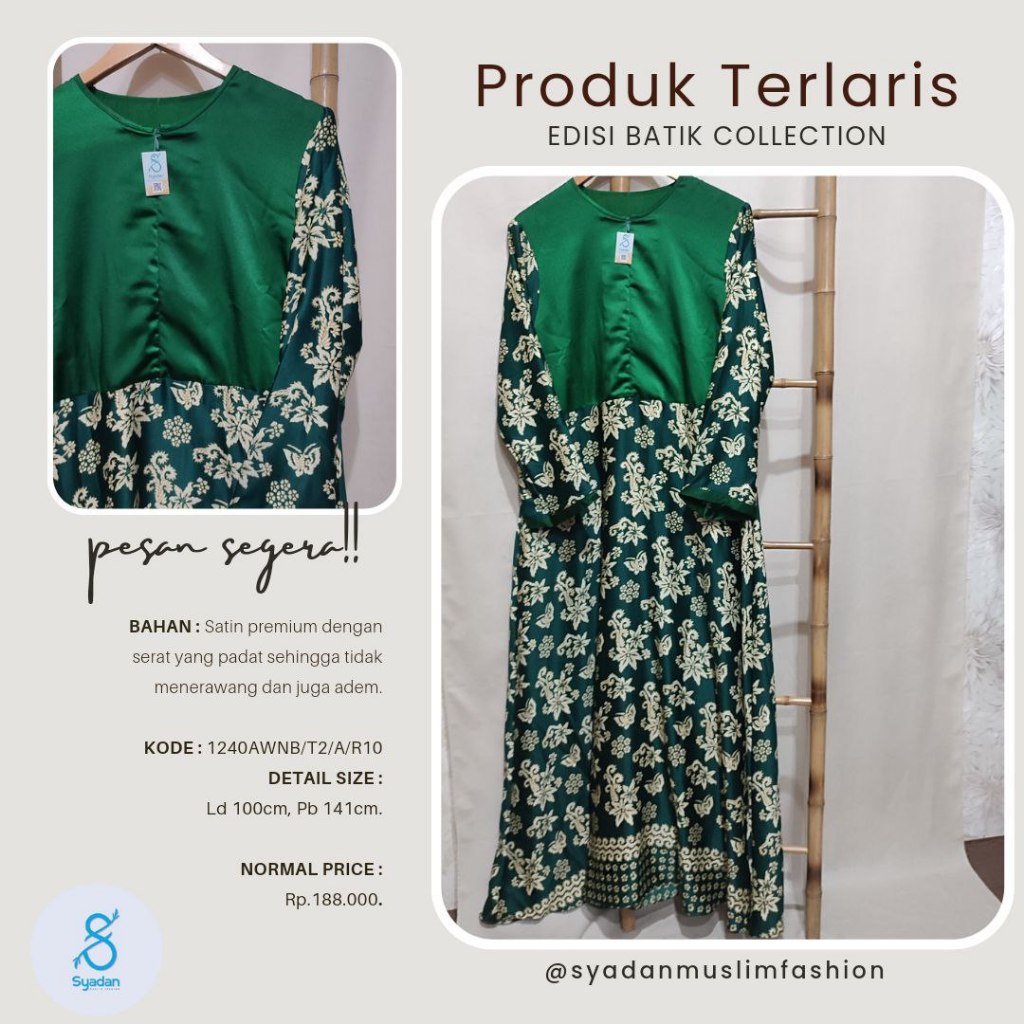 Gamis Wanita Premium Terbaru Murah| Gamis Batik Modern Wanita Kondangan| Gamis Batik Wanita Premium