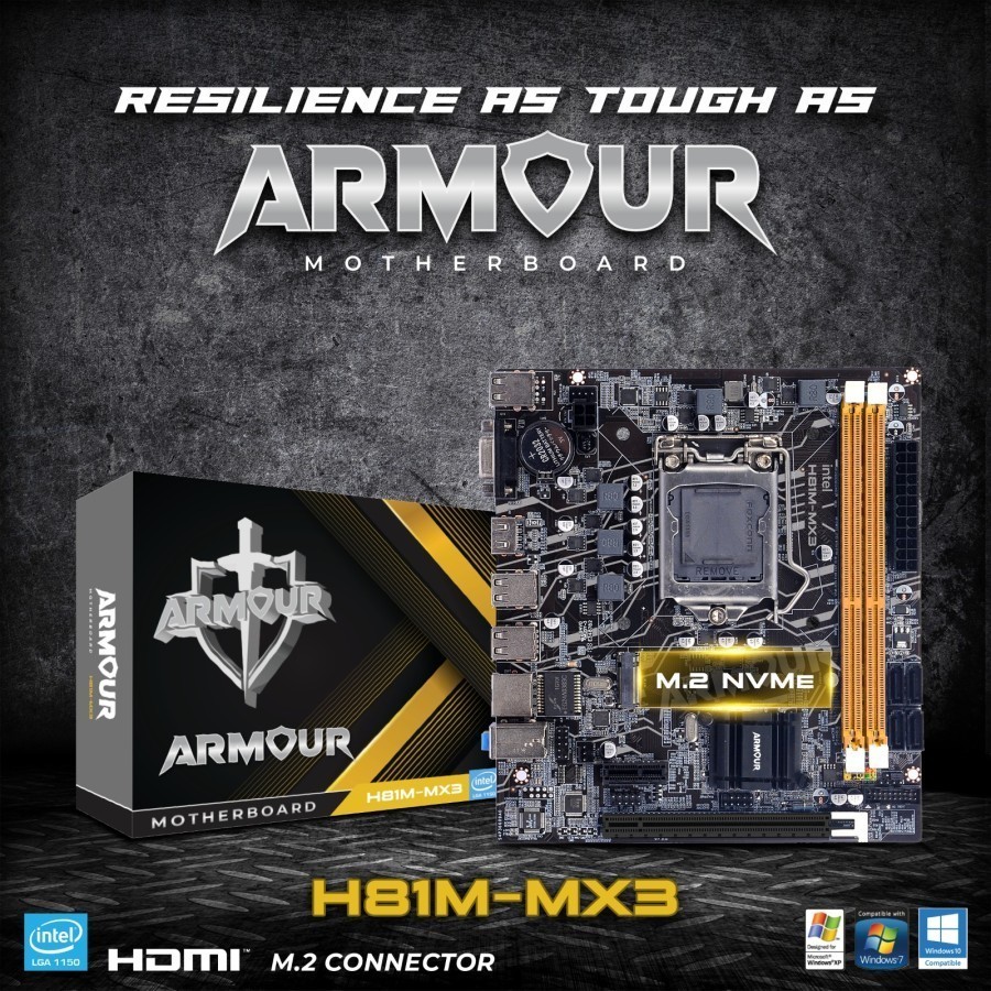 Motherboard ARMOUR H81 - LGA1150 M2 NVME DDR3