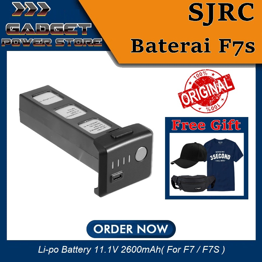 Battery Drone SJRC F7 F7s 4K PRO Original 11.1V 2600mAH Baterai