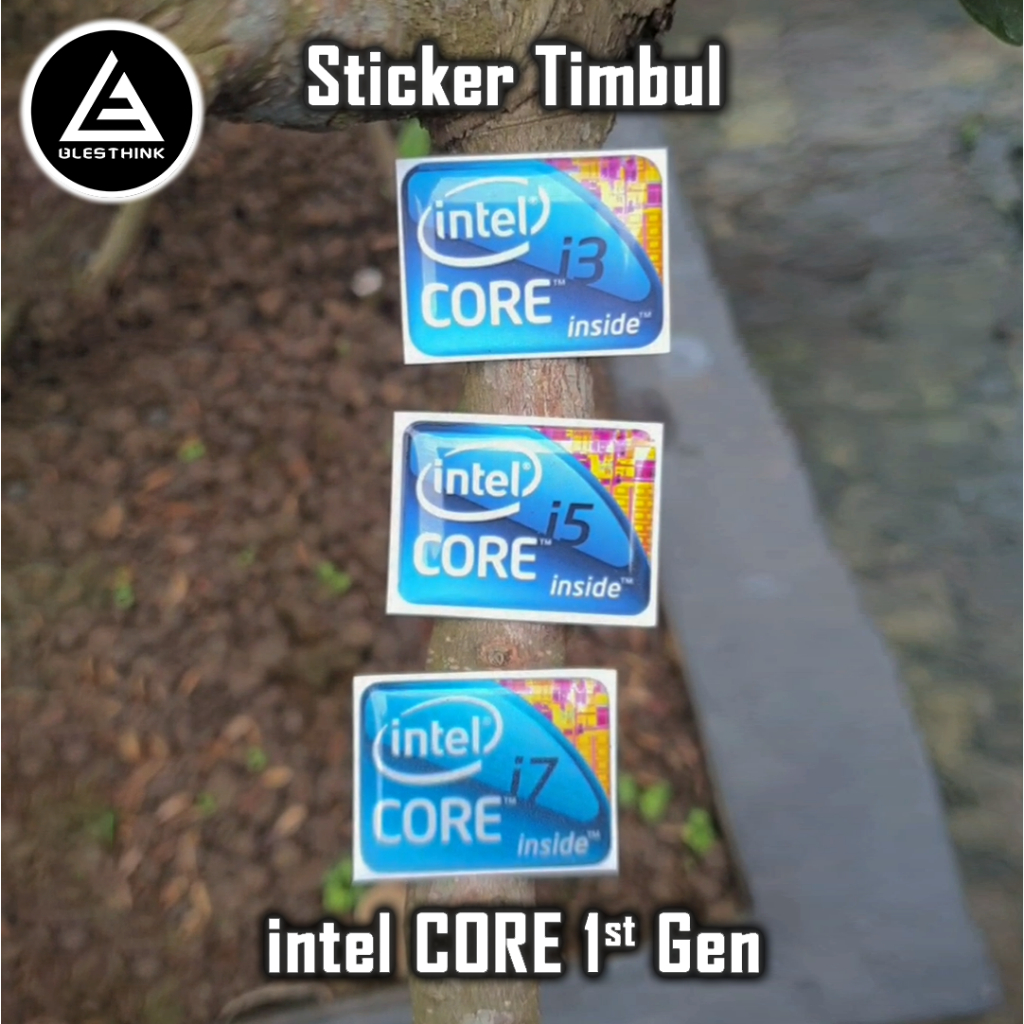 Stiker Timbul Emblem intel Core i3 i5 i7 Gen 1