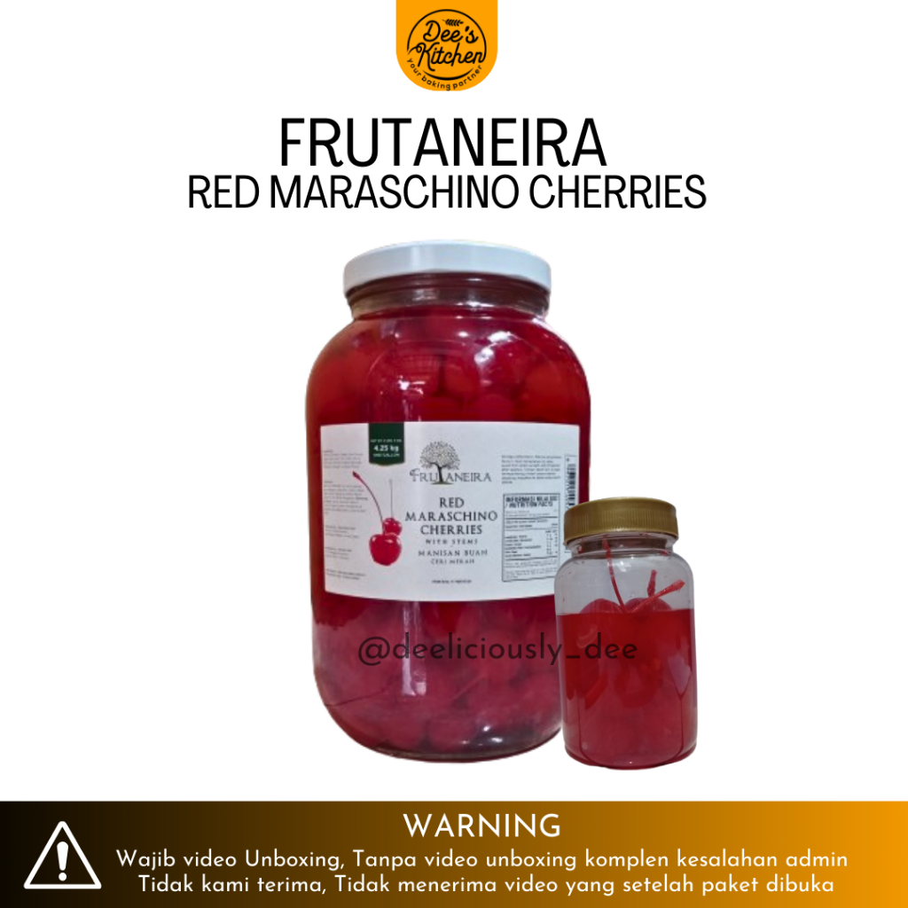 

[Repack 12 tangkai] Frutaneira Red Maraschino Cherries/Cherry Merah Tangkai