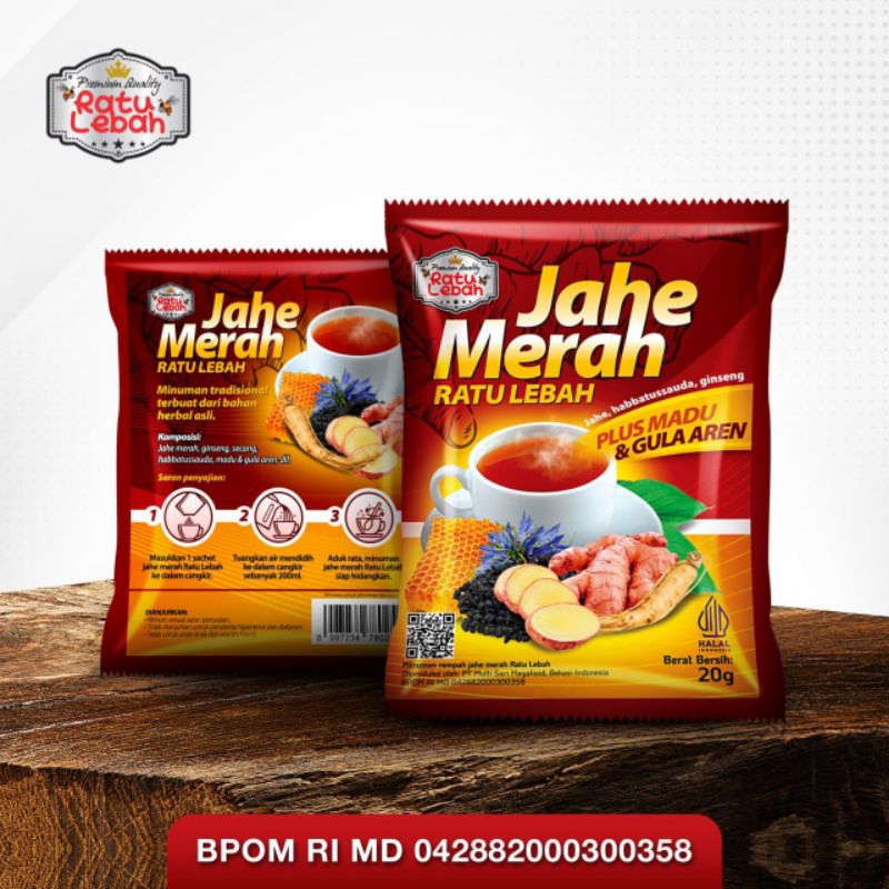 

Minuman Jahe Merah RATU LEBAH plus Madu & Gula Aren Ginseng Habbatussauda